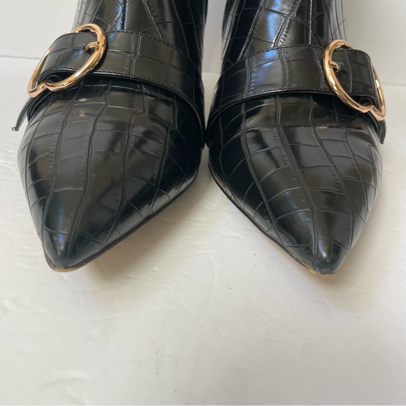 Onlymaker Pointed Toe Stone Pattern Kitten Heel Single Strap Booties EU 42/US 11 - Picture 10 of 16